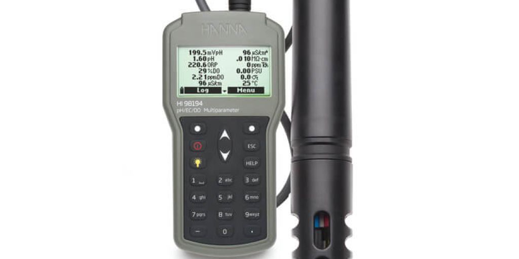 HI98194/20 Medidor multiparamétrico de pH/ ORP/ CE/ TDS/ salinidad/ OD/ presión/ temperatura con 20 metros de cable